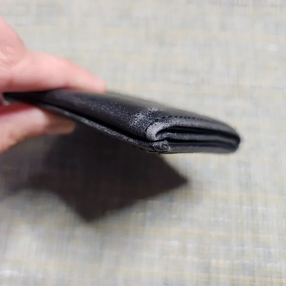 Heritage Cowhide USA Black Leather Mens Trifold Wallet Card Money Holder